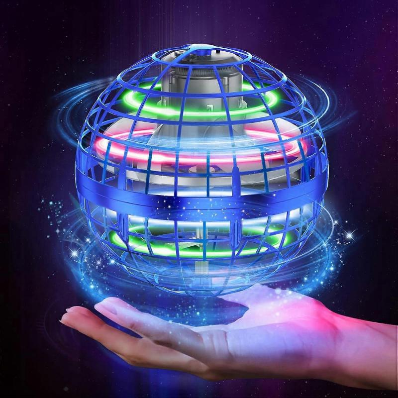 Fliegender Ball Orb Spielzeug 2023Hover Ball Pro Fliegendes Spinner Spielzeug UFO RGB Coole Sachen Kugel Orbi Magischer Bumerang Handsteuerung Mini (blau)