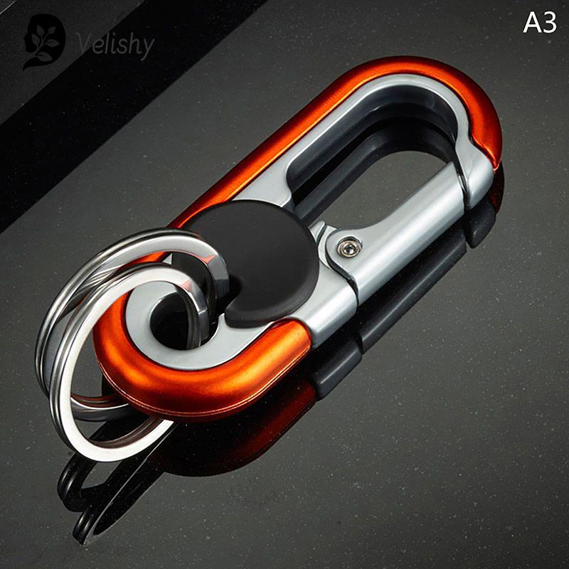 Auto Keychain Kreative Schlüssel Halter Männer Mode Camping Metall Schlüssel Ring Auto Styling Auto Auto Schlüsselring Zubehör orange