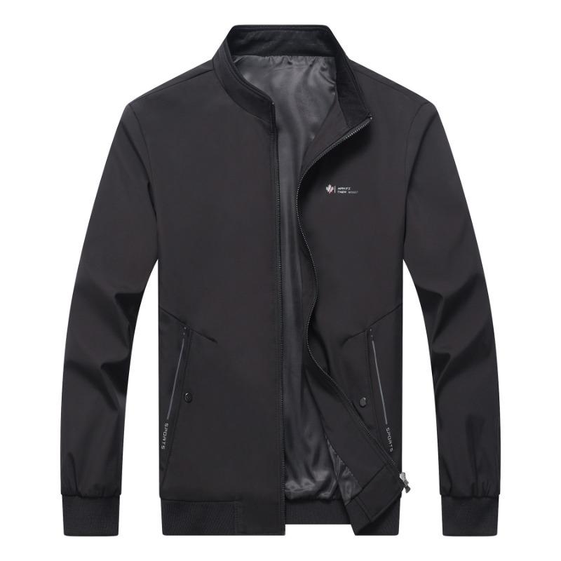 Frühling und Herbst Neue Herren Outdoor Casual Stehkragen Jacke Mittleren Alters Business Casual Jacke Einfache Casual Style Jacke 4XL
