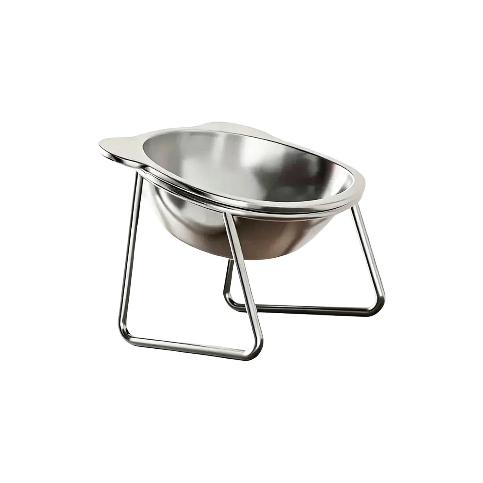 Erhöhte Haustiernapf aus 304 Edelstahl mit Ständer, Schräges Design für den Hals, Abnehmbar zur einfachen Reinigung, Futter- und Wassernapf für Katzen und Hunde
