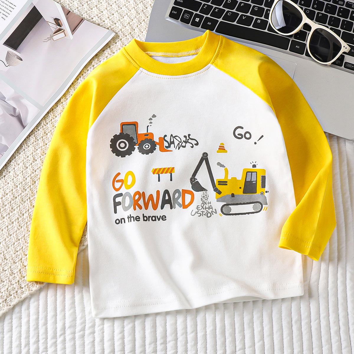 Kinderkleidung Jungen Mädchen T-Shirt Kinderkleidung Cartoon Tops Langarm Babykleidung Herbst Winter Baumwolldruck Sweatshirt 120cm