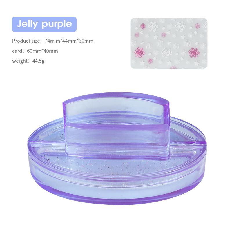 Kristall Glitter Nagel Stempel Schaber Klar Gelee Silikon Kopf Für Französisch Nägel Maniküre Kits Nail art Stempel Werkzeug Set violett