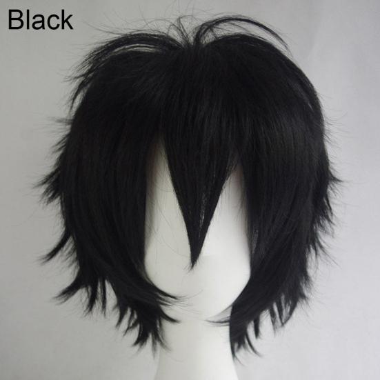 Orion Männer Frauen Multi-Color Kurze Gerade Haarteil Volle Perücke für Anime Party Cosplay One Size schwarz