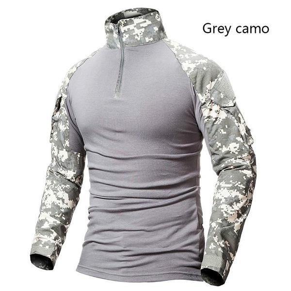 Männer Taktische Hemd Outdoor Tragen-beständig Camouflage T-Shirts Männlich Militär Langarm Shirts Camping Wandern Tops Armee Kampf Shirts XXXL