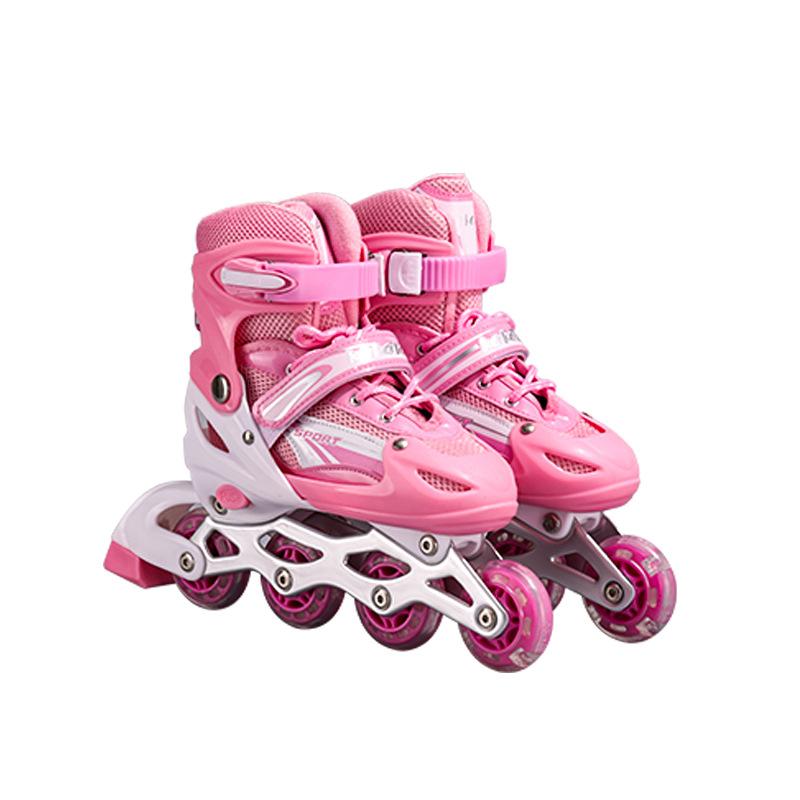 Professionelles komplettes Inline-Rollschuh-Set für Kinder, Skates für Herren und Damen für Anfänger, Single-Flash-Skates für Erwachsene L size 39-42