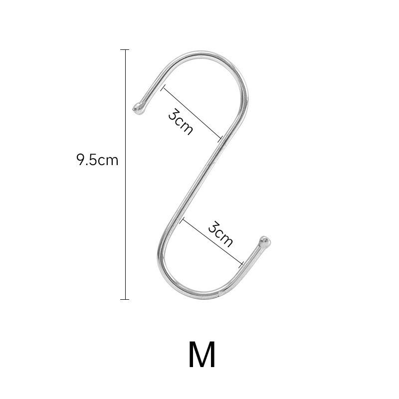 10 Stück S-Haken aus Edelstahl mit scharfer Spitze, Haken zum Aufhängen von Utensilien, Fleisch, Kleiderbügel, für Metzgerei, Küche, Backutensilien 10pcs M