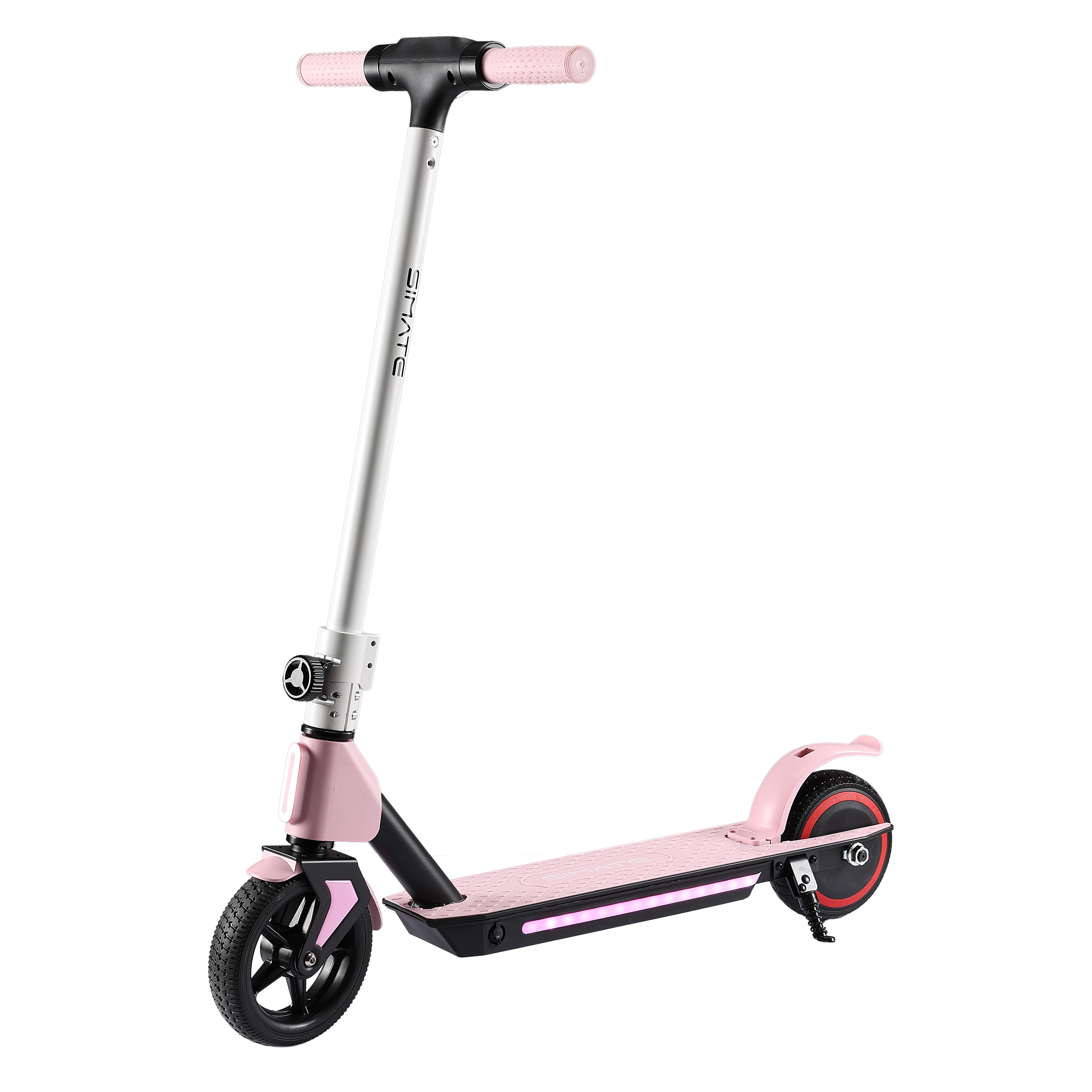Simate S2 Sicherer Elektroroller für Kinder 130W Motor 24V2.5Ah Batterie 14KM/H Höchstgeschwindigkeit 6.5 Zoll Reifen Outdoor-Spiel Faltbarer E-Scooter rosa