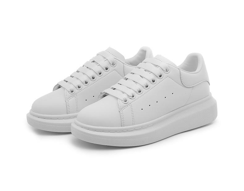 Beliebte McQueen weiße Schuhe Paare Schuhe Absatz erhöhend Leder Mikrofaser Mode Freizeit Schuhe Plateau Sportschuhe Sub-Board Schuhe 37