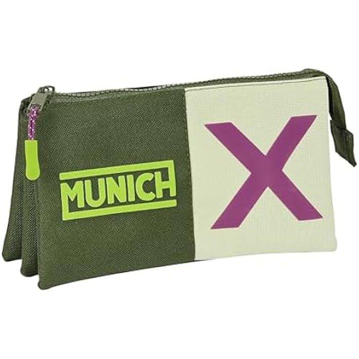 Federmäppchen Triple - SAFTA - Munich Bright Khaki - 22x3x12cm - Bequem - Widerstandsfähig khaki