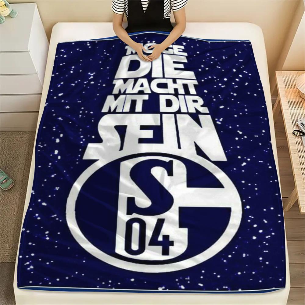 1 Stück Schalke 04 Aufdruck Flanelldecke, Hohe Qualität, Bequem für alle Jahreszeiten, Heimdekoration, Wärme und Komfort, Perfekt für Weihnachtsgeschenke147 150cm x 200cm
