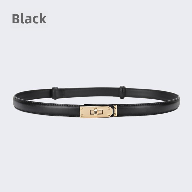 Verstellbare dünne Gürtel für Damen, schmale Gürtel für Kleider, Ledergürtel für Damen mit goldenem Drehverschluss, Gürtel für Jeansmäntel