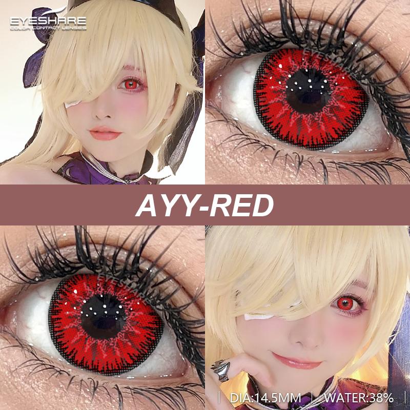 Eyeshare NEU Cosplay Farbige Kontaktlinsen für Augen Blaue Anime Augenlinsen Halloween Farbige Linsen Rote Kontaktlinsen Kosmetisches Make-up