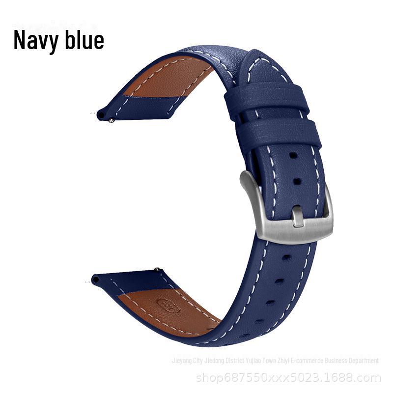 Echtlederarmband für Huawei GT2/GT3/GT4, Samsung S1, Apple – Smartwatch-Dornschließe Huawei/Samsung interface [22mm] dunkelblaue