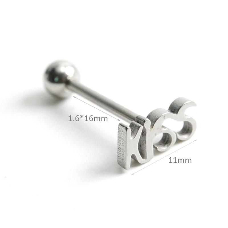 Punk Edelstahl Finger Kuss Zunge Ringe Körper Langhantel Ring Piercing Schmuck