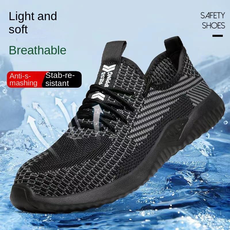 Arbeitsschuhe für Herren, bruch- und durchstichsicher, leichte, rutschfeste und verschleißfeste Arbeitsschuhe mit Stahlsackkopf 46