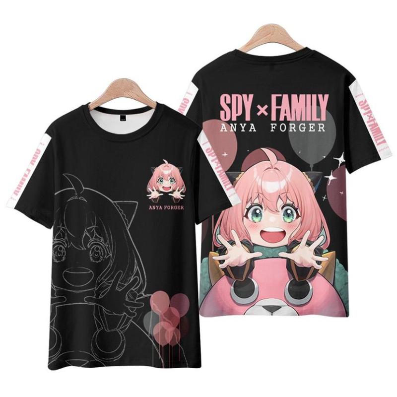 Spy X Familie 3D-Druck T-Shirts Anime Kawaii Mädchen Anya Forger Männer Frauen Mode Übergroßes T-Shirt Harajuku Kinder T-Shirts Tops Kleidung M