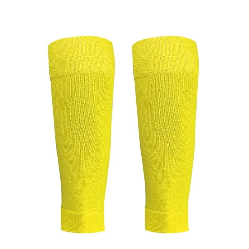 1 paar Sport Socken Mann Professionelle Fußball Socken Kinder Fußball Socken Einfarbig Atmungsaktive Knie Pads Fußball Socken Ärmeln gelb