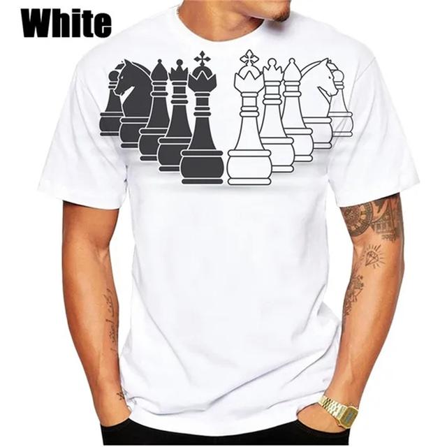Schach Herren T-Shirt 3D-Druck Schach T-Shirt Modisches Kurzarm-Hip-Hop-T-Shirt Lockeres Freizeit-T-Shirt Atmungsaktives Bequemes Oberteil 160 13T14TKid