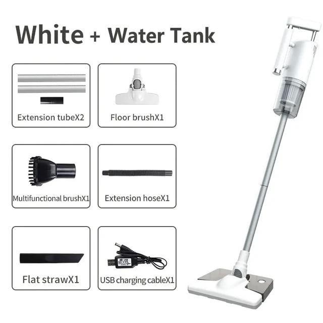 7000KPA 5-in-1-Akku-Handstaubsauger Hochleistungs-Multifunktions-Wischmaschine mit Wassertank für den Heim- und Autogebrauch weiß