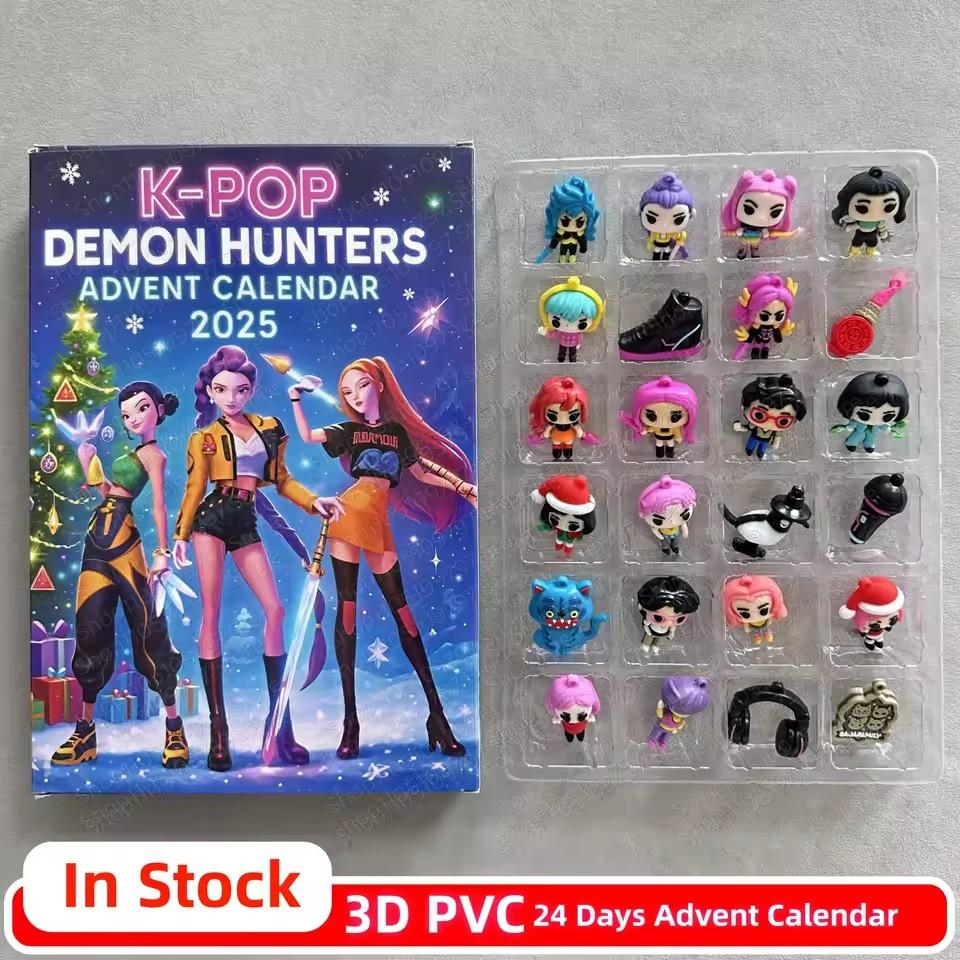 2D/3D Acryl Dämonenjäger Weihnachtsbaumschmuck Kpop Stil Adventskalender Blind Box Niedliche Gothic Feiertagsdekoration Für Teenager und Frauen Geschenk 3D doll