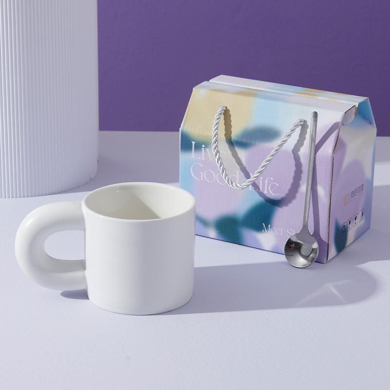 Hochwertige Keramiktasse Dicke Tasse Souvenir Geschenkbox Kaffeetasse Geschenk Eventbecher Geschenk 301-400ml
