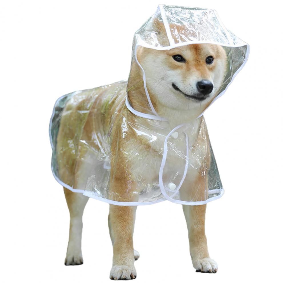 Haustier-Regenmantel Hund-Regenmantel Transparent Druckknopf Mit Kapuze Winddicht Weich Outdoor Hund-Regenbekleidung Regen-Umhang Hundezubehör Y1559YY-