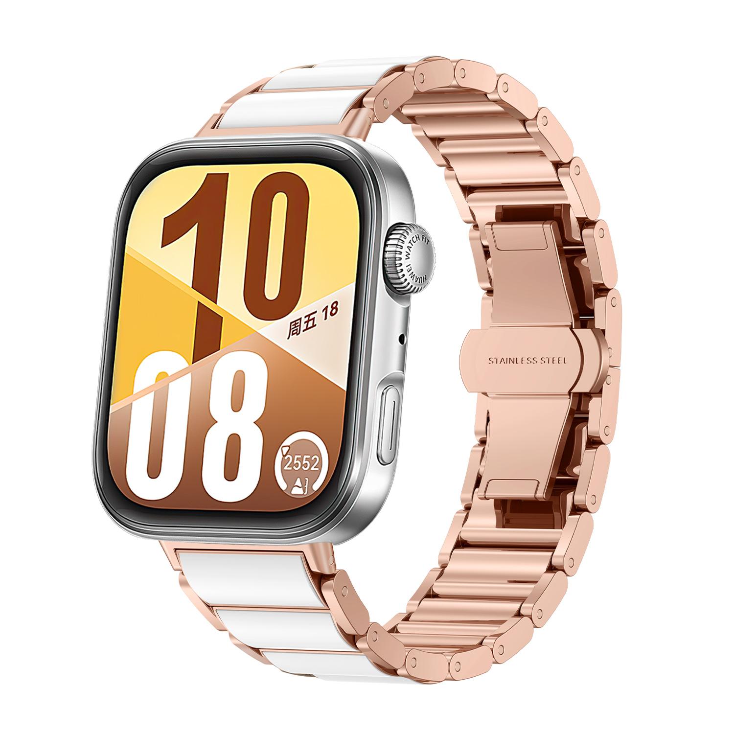 Hochwertiges Keramikarmband für Huawei Watch Fit 4 Pro 3 Faltschließe Gliederarmband für Huawei Fit3 Fit4 Fit4Pro Metallarmband Huawei Watch Fit 4