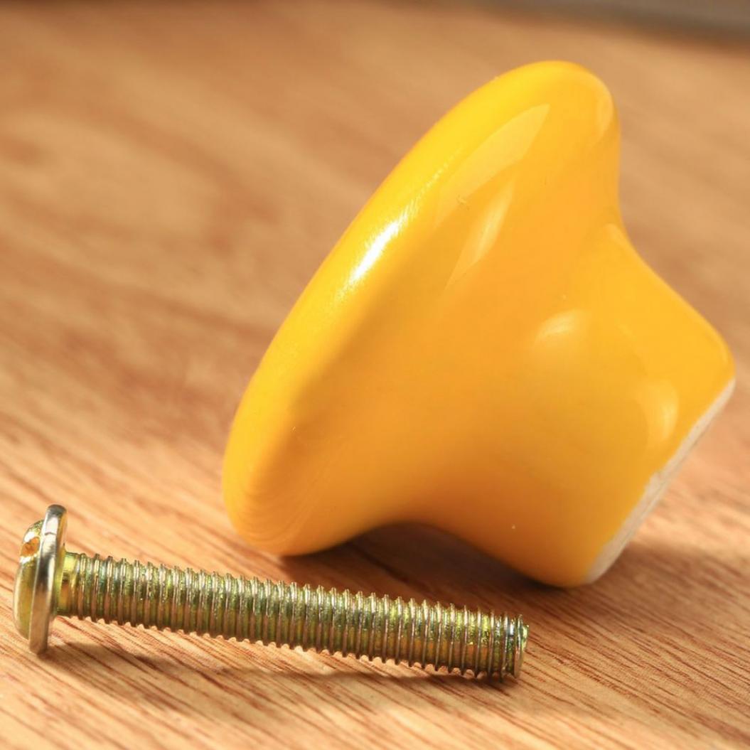 Modischer Keramik-Ziehgriff, Dekor für Küchentür, Schrank, Schrank, Schublade gelb