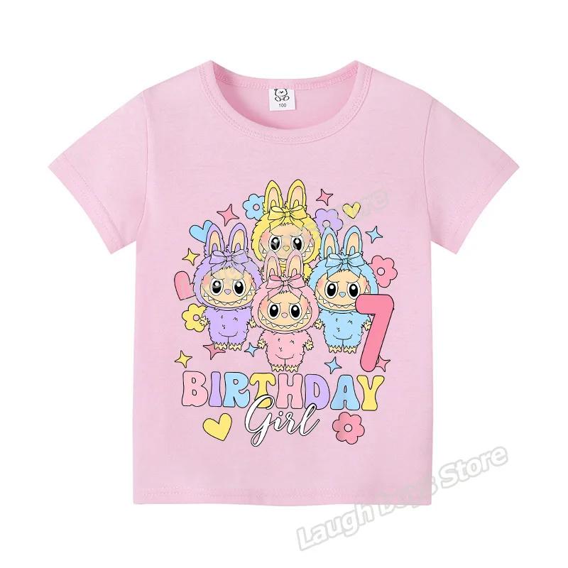 Baby Kurzarm Sommer T-Shirts Buntes Zahlen T-Shirt Cartoons Geburtstag Baumwoll Tops O-Ausschnitt Kleidung T-Shirt Kinderkleidung 130cm
