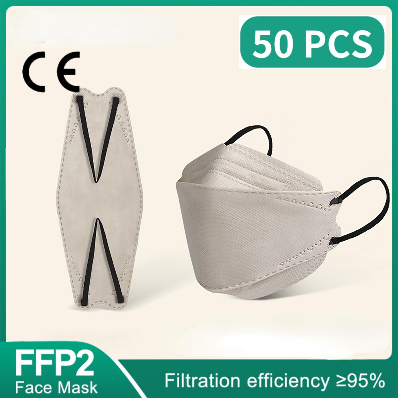 Fit 4-12 Jahre alte Kinder FFP2 Masken Morandi 4 Schichten koreanische Homologada Mascarillas FPP2 Niños schwarze Maske FFP2mask Kinder 50PCS beige