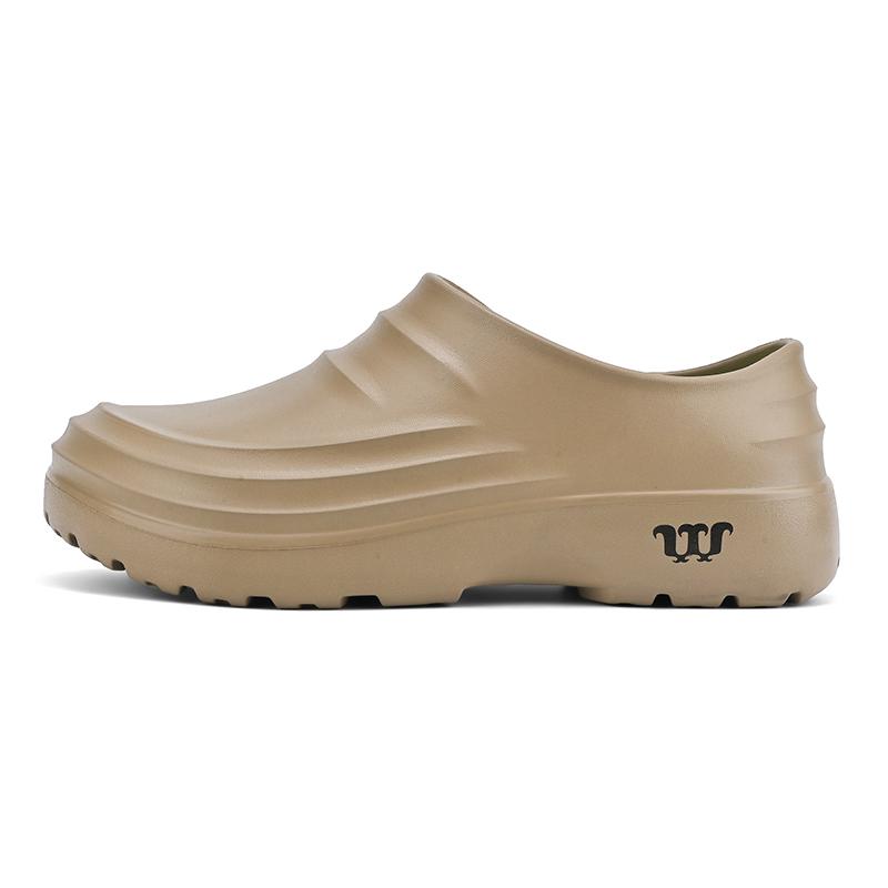 Mode Neue Herren Anti-Rutsch Kochschuhe Sandalen für Herren Arbeitsschuhe wasserdicht Mode Gartenschuhe Clogs für Strand Hausschuhe Größe 36-48 36 khaki