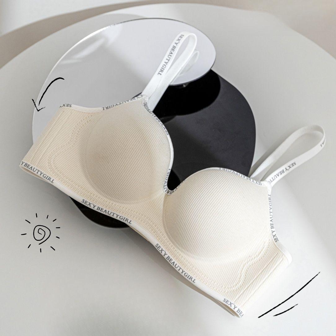 Frauen Push-Up-BHs Sexy Backless Unterwäsche Weibliche Mode Sling BHs Verstellbarer Riemen Dessous Mädchen Büste BHs 36/80AB ghost weiß