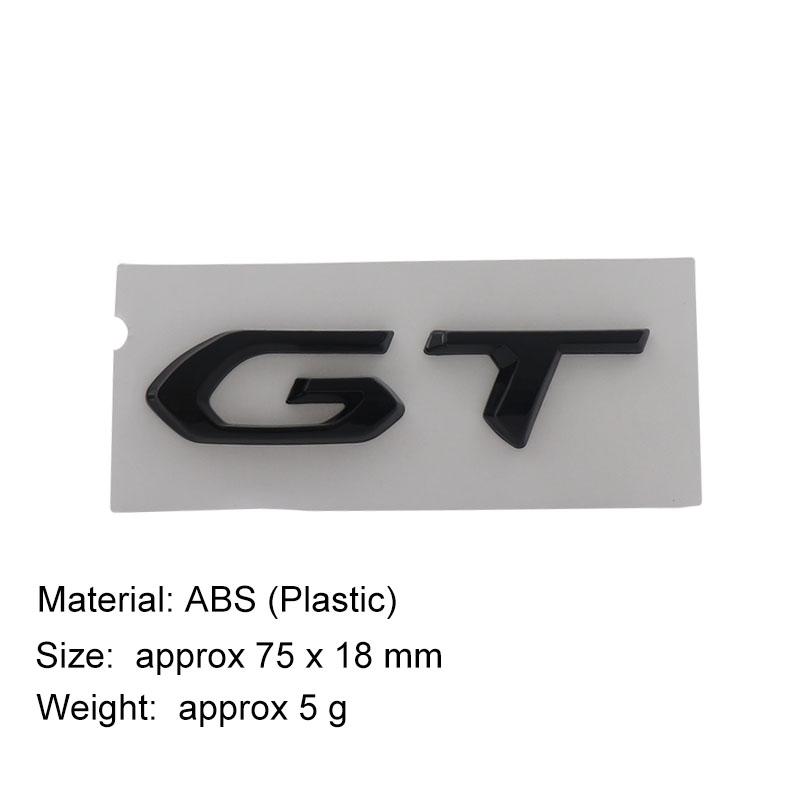 3D Premium ABS Autoaufkleber GT Logo Karosserieemblem Aufkleber Außendekoration black