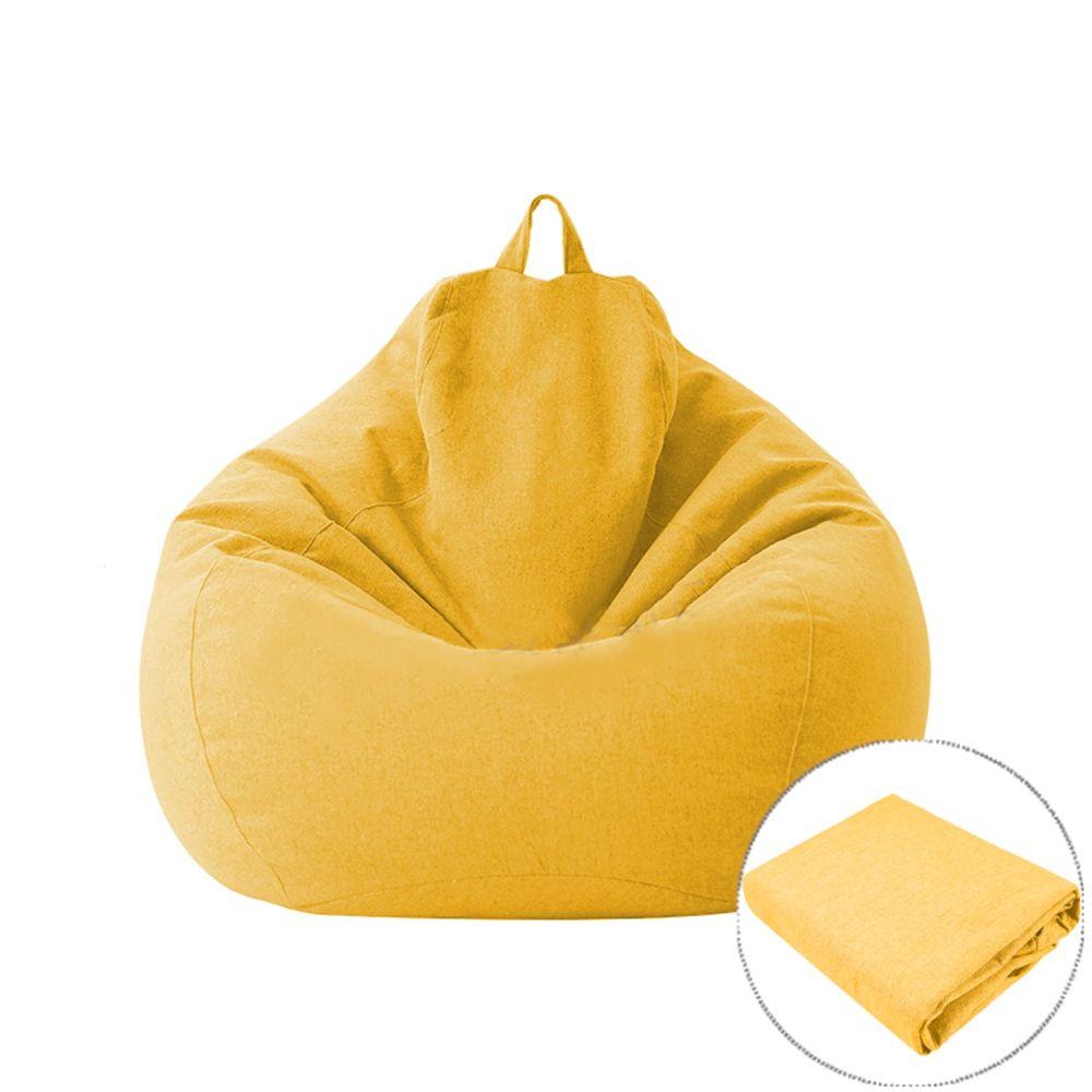 Relax Sitzsack Hülle Möbel Sitz Stühle Pouf Puff Couch Sitzsack Bezug Tatami Bezüge Sofabezug S-yellow  cover