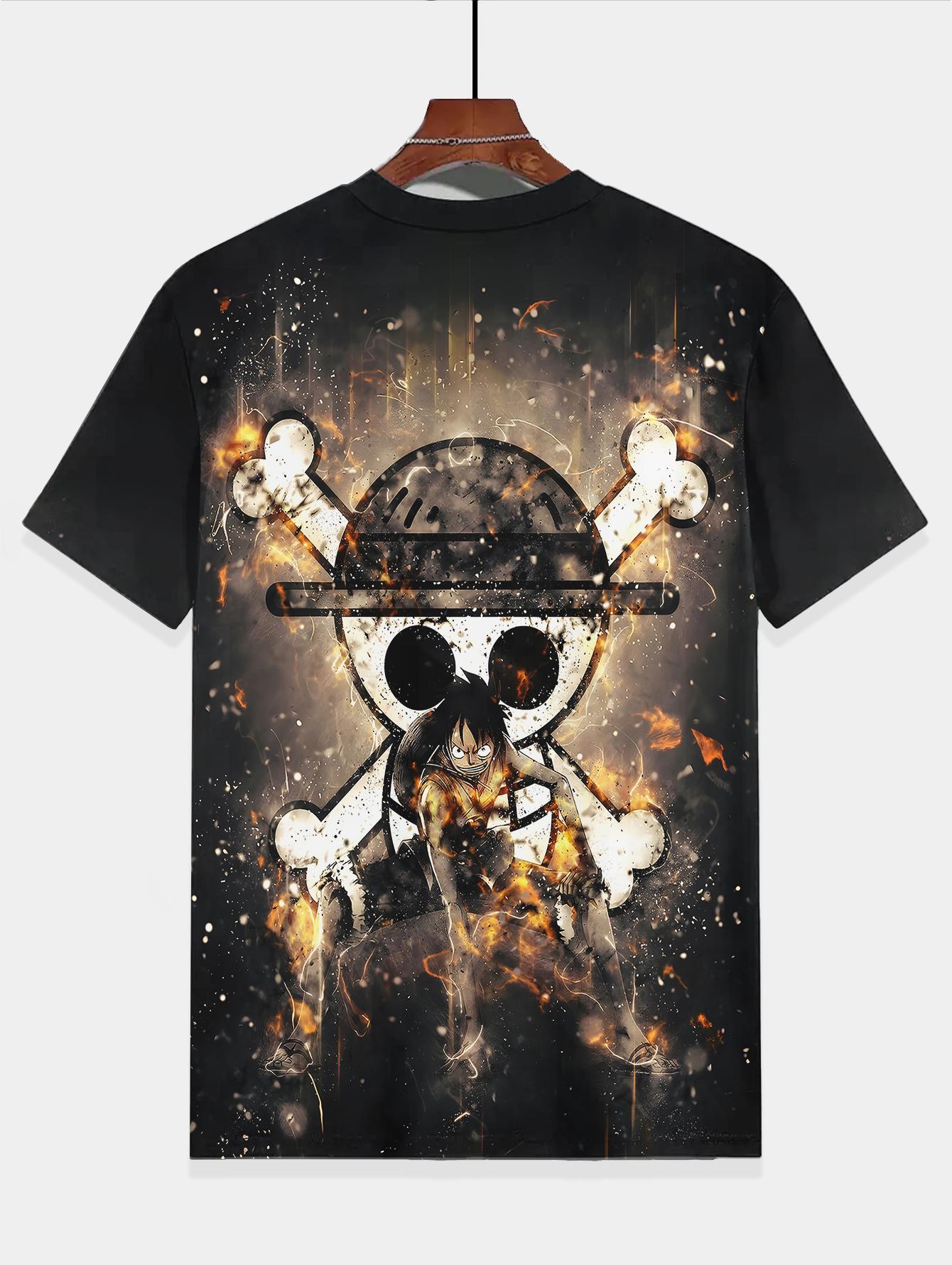 Top Kleidung für Kinder Kind T-shirt Sommer One Piece Luffy Kinder Kleidung Jungen T-shirty 2025 Kinder Frühling Kleidung Tops 910Y gray