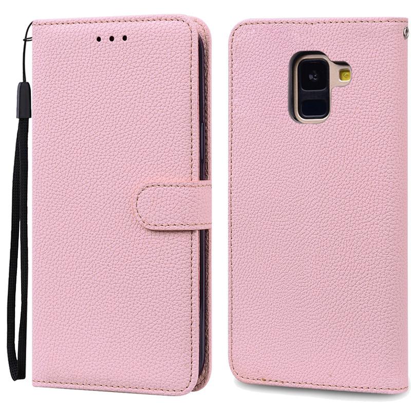 A8 Plus Hülle für Samsung Galaxy A8 2018 Hülle A530F SM-A530F Brieftasche Flip Lederhülle für Samsung A8 Plus 2018 A8+ A730F Hülle A8 Plus 2018 A730F rosa