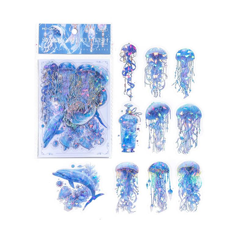 40 Stück Eiskristall Quallen Dekorative glänzende Sticker Pack Retro Collage Scrapbooking Label Diy Tagebuch Album Journal Planer
