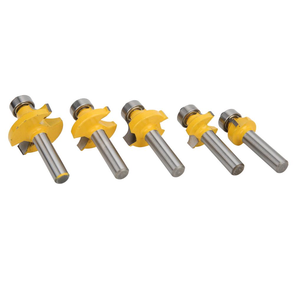 5 Pcs Router Bit 8mm Schaft Oberfläche Lackiert Legierung Runde R Ecke Trimmen Router Bit