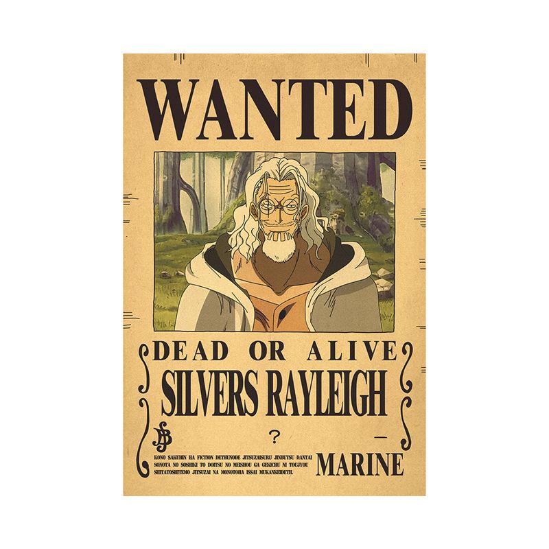 Anime One Piece Ruffy 3 Billion Bounty Wanted Poster Vier Kaiser Kid Actionfiguren Vintage Wanddekoration Poster Spielzeug Raleigh schwarz/braun
