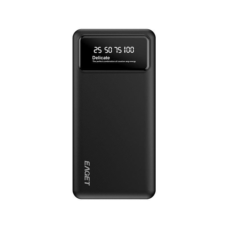 10000mAh Tragbare Powerbank Mobiler Strom mit LED-Leistungsanzeige Typ-C/Micro/USB-Schnittstelle oder Aufladen von Mobiltelefonen 16/15/Android-Telefonen schwarz