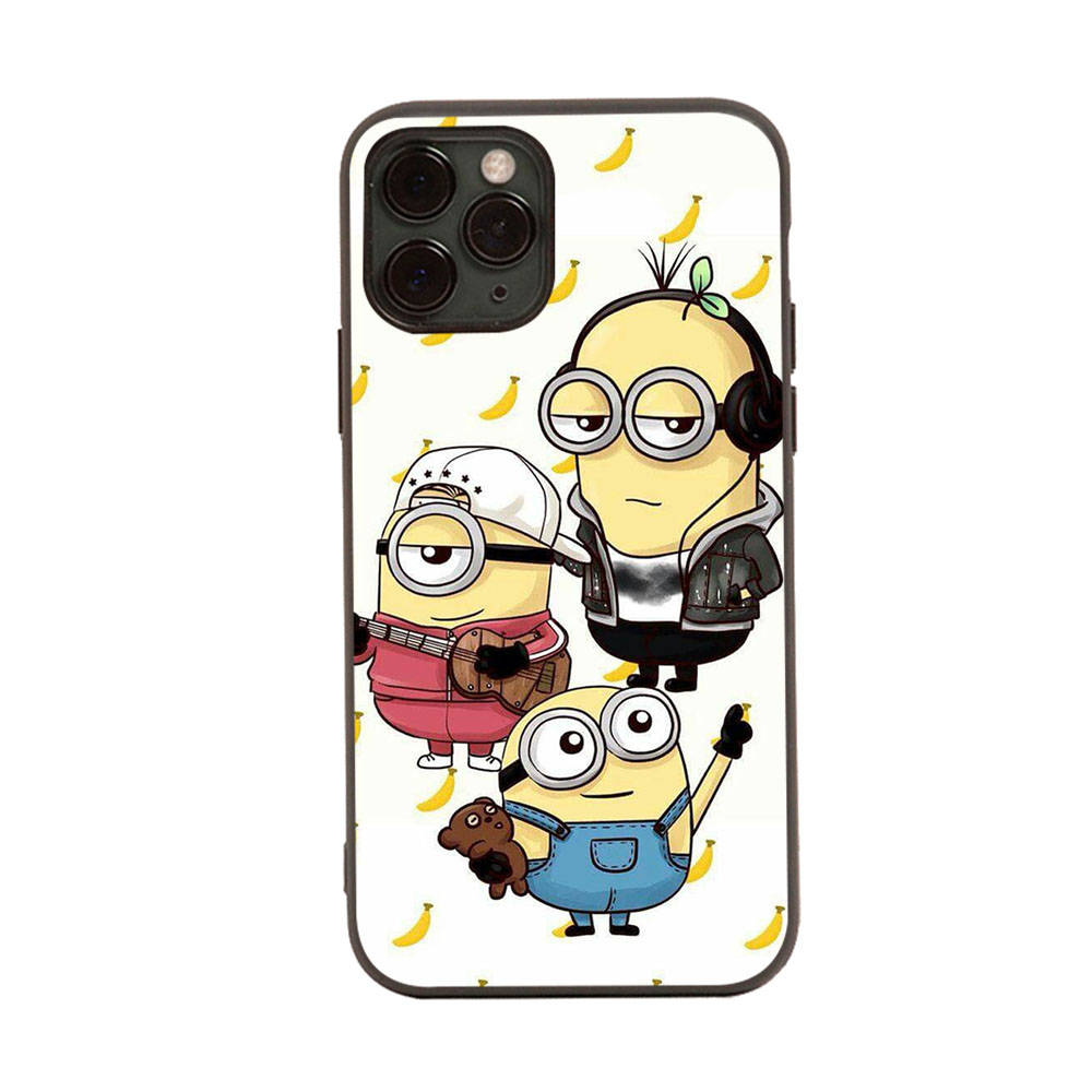 Hülle für iPhone 16 15 Plus 14 13 12 11 Pro 8 7 6S 6 SE 5S X XR XS Max Realme C30 C33 C31 9I Schwarze Soft Cover MI31 Lustige Minions iPhone 12 kamelfarben