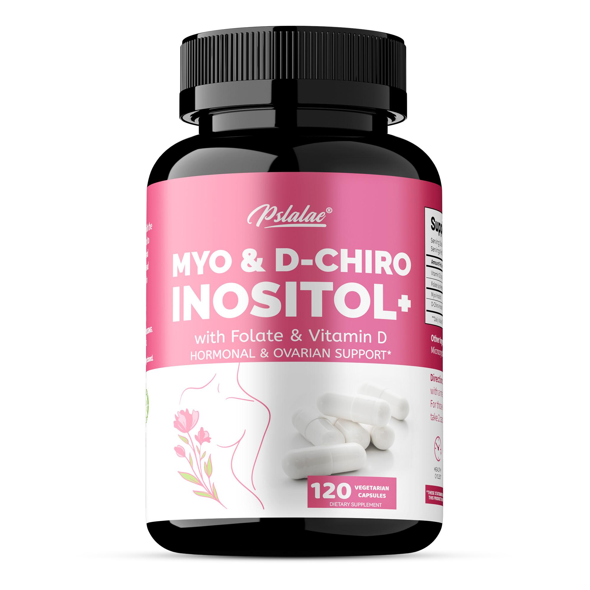Hochwertiges Inositol-Nahrungsergänzungsmittel - Inositol und D-Chiro-Inositol plus Folsäure und Vitamin D - Gesunde Eierstockunterstützung 120