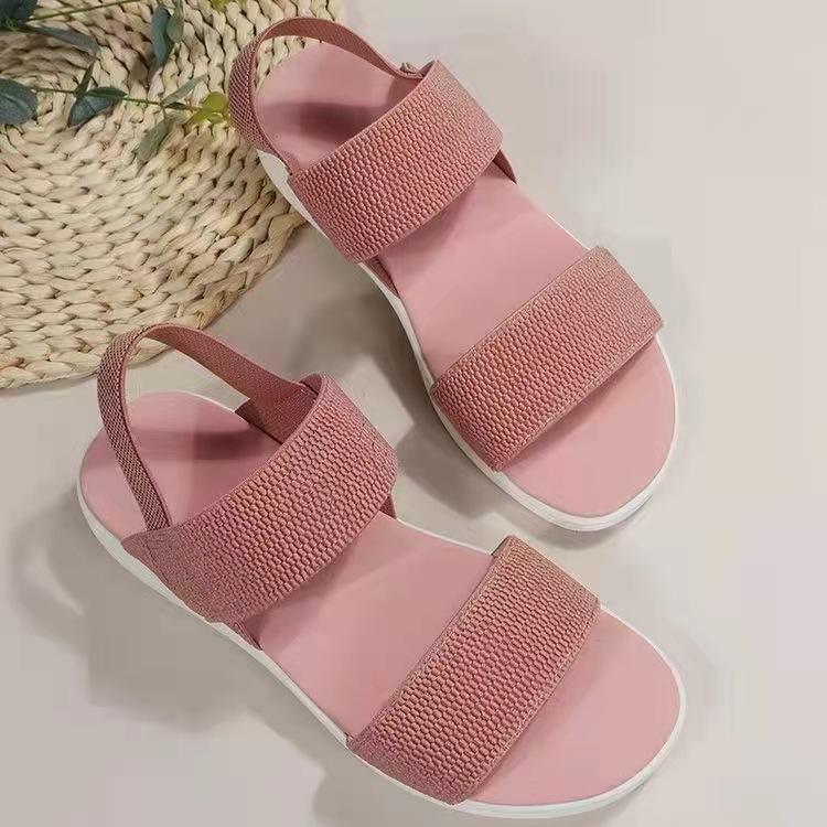Damen Sandale Keil Plateau Gemütliche Sandalen Damen Outdoor Strand Casual Fischmaul Sportsandalen Damen Sommerschuhe 2024 38 rosa