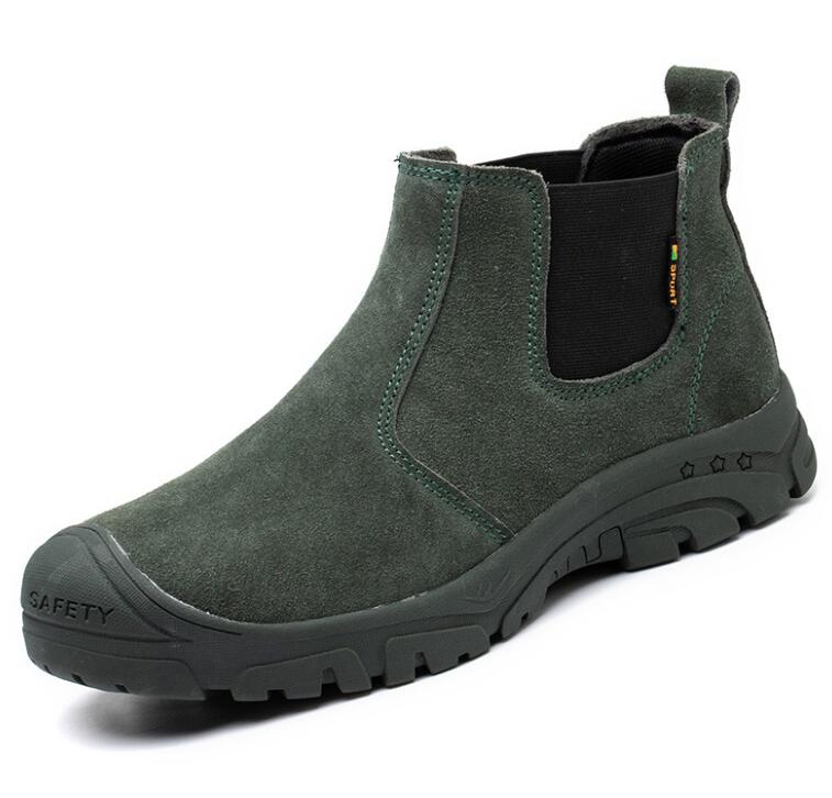 Arbeitssicherheitsstiefel Unzerstörbare Sicherheitsschuhe Herren Pannensichere Arbeitsschuhe Chelsea Boots Winterschuhe H673 37 grün
