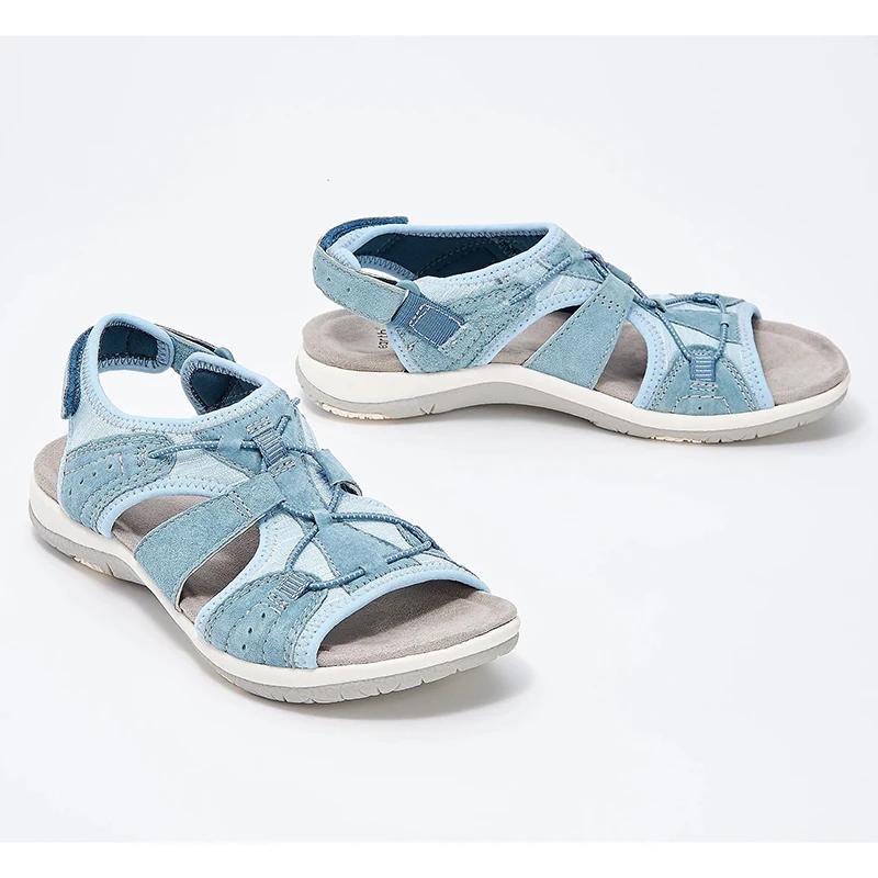 Damen Sandalen Aushöhlen Sommer Bequeme Sport Sandalen Offene Spitze Rutschfeste Ausschnitt Weiche Weibliche sandalias de mujer Plus Größe 38