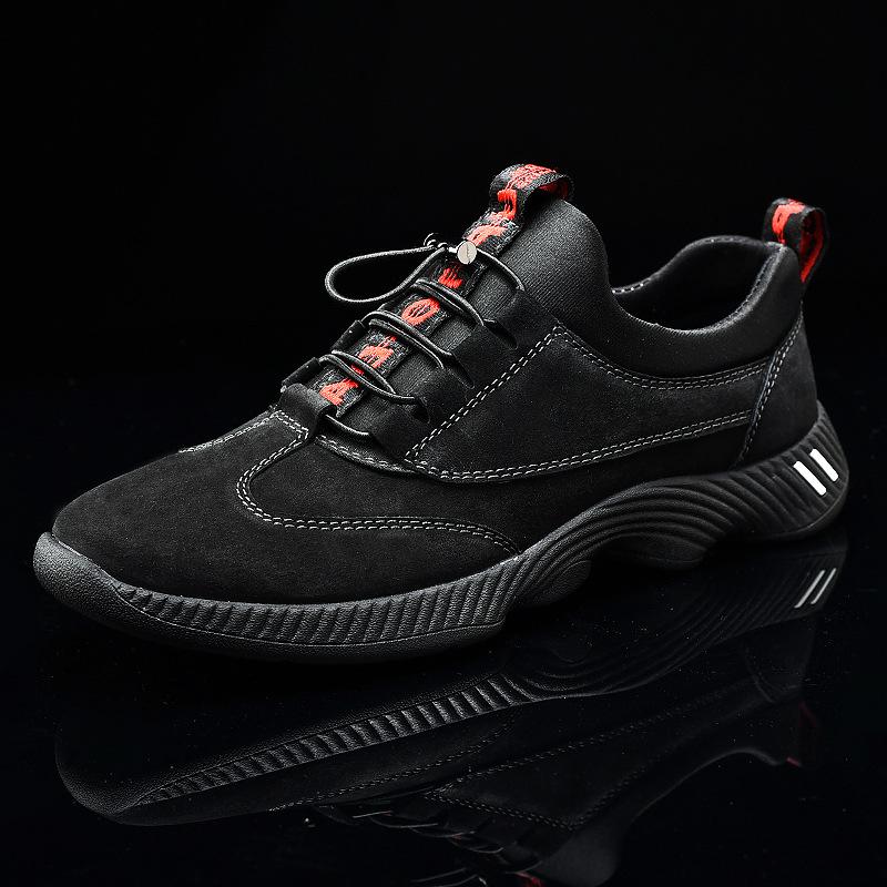 Frühling Sommer Herrenschuhe Herren Atmungsaktive Herren Sneaker Übergröße Leder Sneaker Freizeitschuhe Herren Modeschuhe 46 black