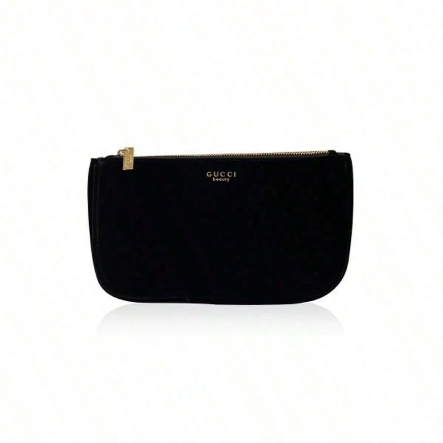 Gucci Schwarze Samt Gucci Kosmetiktasche, Reißverschluss Make-up Tasche schwarz
