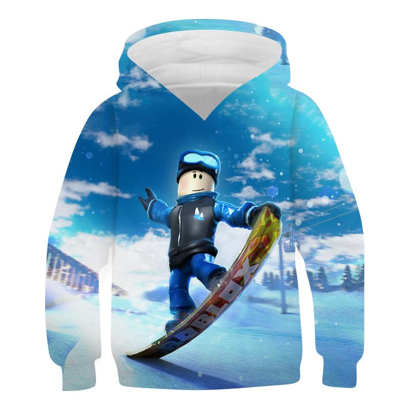 2025 MINISO Neuer Roblox Cartoon Druck 3D Hoodie Jungen und Mädchen Langarm Sweatshirt Frühling und Herbst Freizeit-Hoodie 4-14 Jahre 11-12 Years