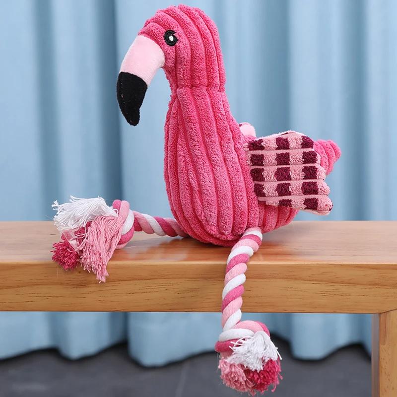 Quietschspielzeug in Tierform, Plüsch-Hundespielzeug, süßes, bissfestes Cord-Hundespielzeug für kleine und große Hunde, Welpen, Haustier-Hundezubehör