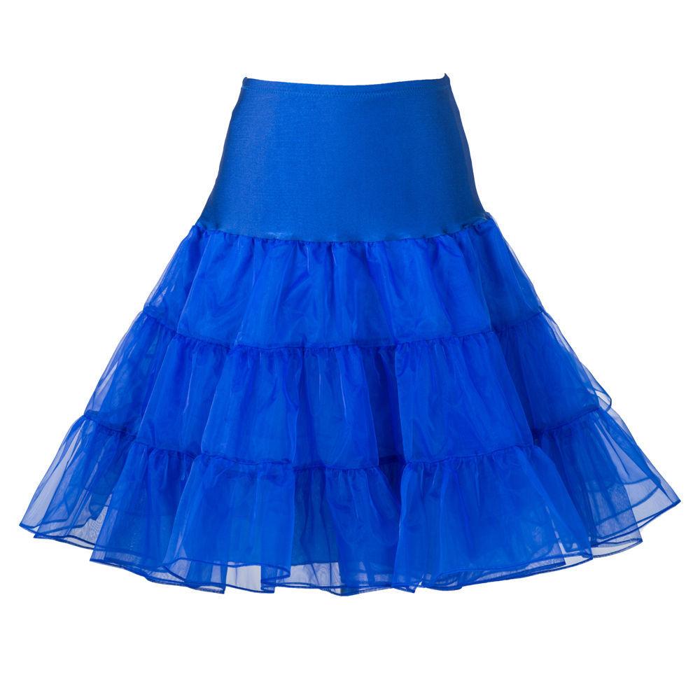 Petticoat Unterrock Damen Retro Vintage Rock Kleid Krinoline Petticoat Rockabilly Unterrock für Hochzeit L blau